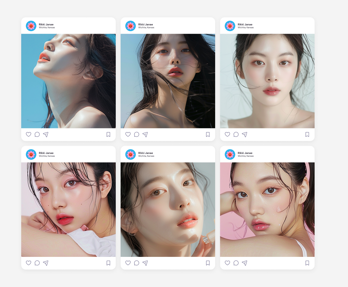 <바이레나 모델로 제작한 SNS 콘텐츠 예시>