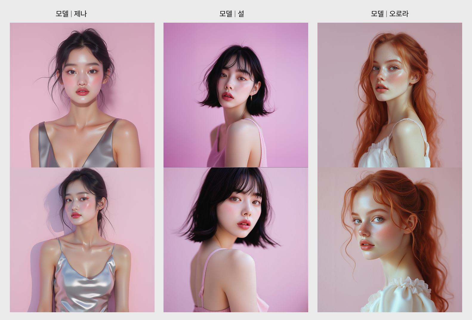 여름 포인트 컬러 메이크업을 완벽하게 소화하는 바이레나의 AI 모델