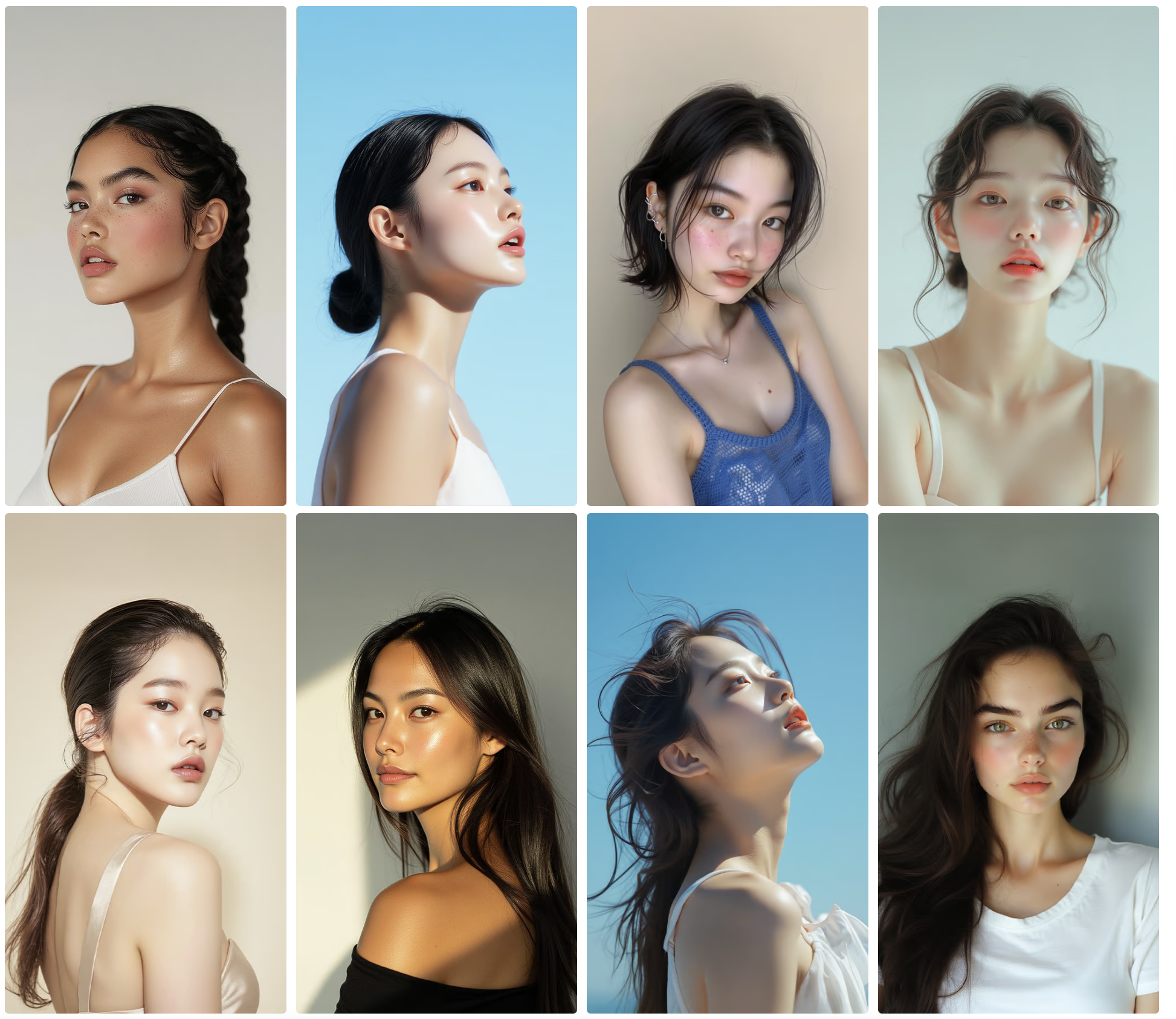 다양한 브랜드의 무드를 표현하기 위해 여러 컨셉으로 제작된 바이레나 (byLENA) AI 모델